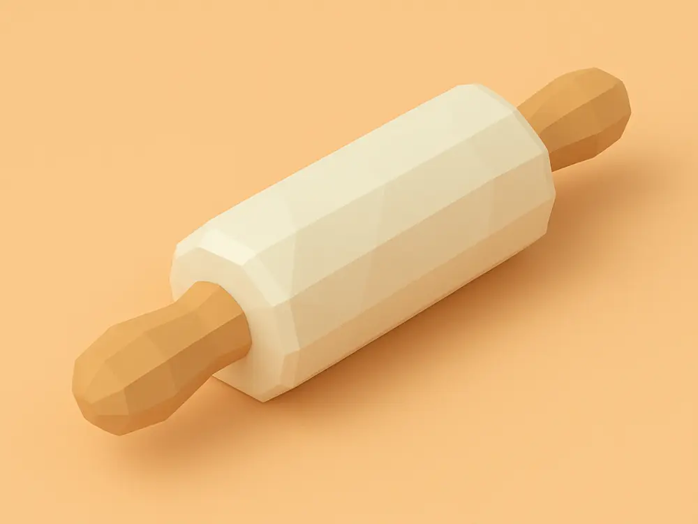 Low poly toy rolling pin