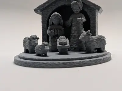 Modern xmas nativity fuzzy skin