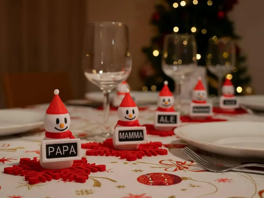 Snowman custom Placeholders for Christmas Table