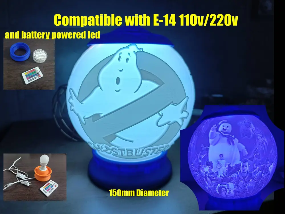 Ghostbusters Lithophane Night Lamp