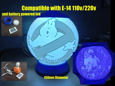 Ghostbusters Lithophane Night Lamp