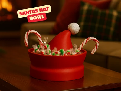 SANTA HAT BOWL / CANDY BOWL / CHRISTMAS DECOR BOWL
