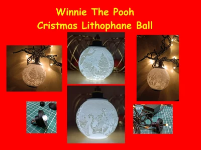Winnie The Pooh Lithophane Christmas Ball