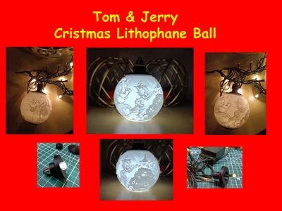 Tom & Jerry Christmas Lithophane Ball