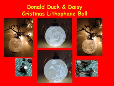 Donald Duck & Daisy Christmas Lithophane Ball
