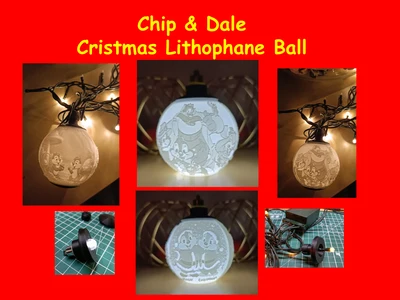 Chip & Dale Christmas Lithophane Ball