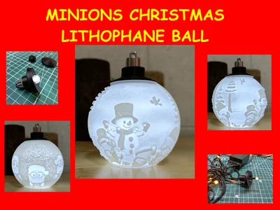 Minions Lithophane Christmas Ball