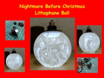 Nightmare Before Christmas Lithophane Ball