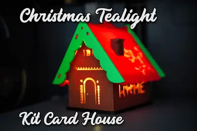 Christmas Tealight House Kit Card