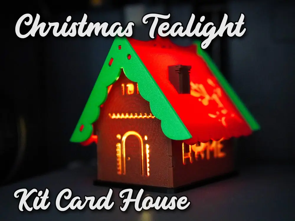 Christmas Tealight House Kit Card