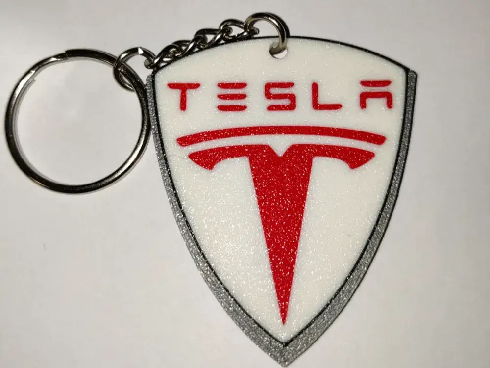 Tesla logo keyring