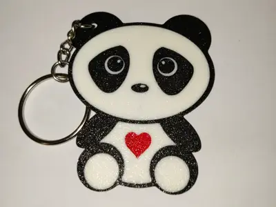 A loving cute panda keychain