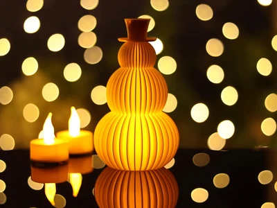 Paper Snowman Lantern / LED Tealight Holder / Lamp