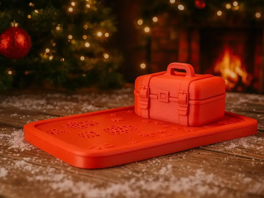 Christmas Gift Trunk Tray –  Holiday Decorative Display