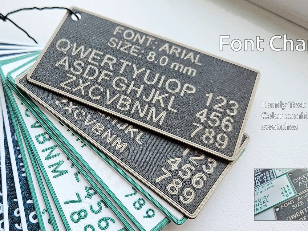 Font Chart Text Sample Swatches