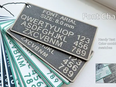 Font Chart Text Sample Swatches