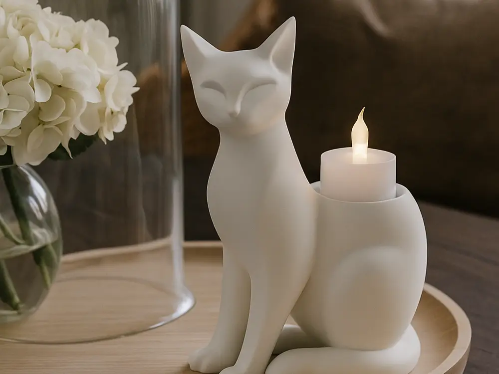 Moonlight Cat LED Candle Holder