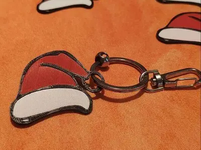 Christmas hat keychain