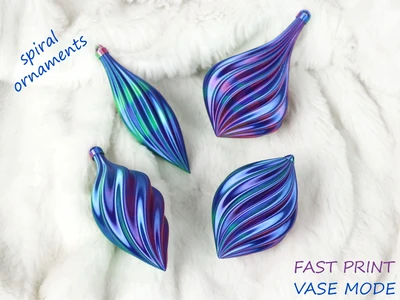Spiral Christmas Ornaments / Baubles in Vase Mode