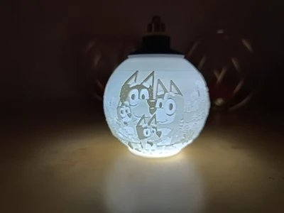 Bluey Christmas Lithophane Ball