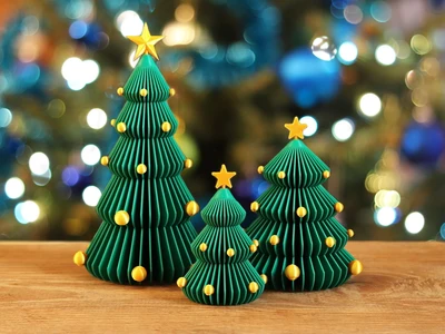 Modern Paper Christmas Tree Set