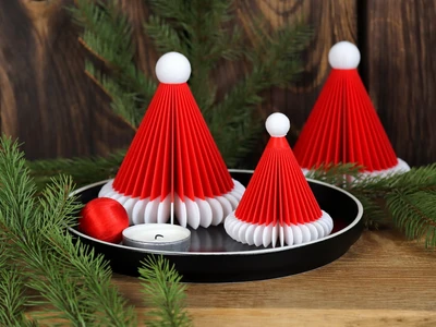 Paper Santa Hat - Modern Christmas Decor