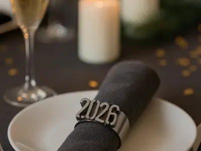 2026 New Year’s Napkin Ring – Elegant Table Decoration