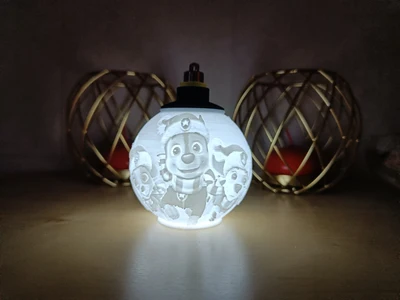 Paw Patrol Lithophane Christmas Ball