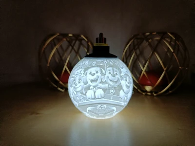 Paw Patrol Lithophane Cristmas Ball