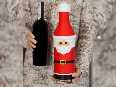 Santa Wine Bottle Cover