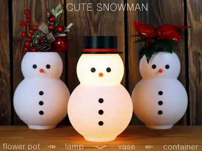 Cute Snowman All-in-One: Lamp / Vase / Pot