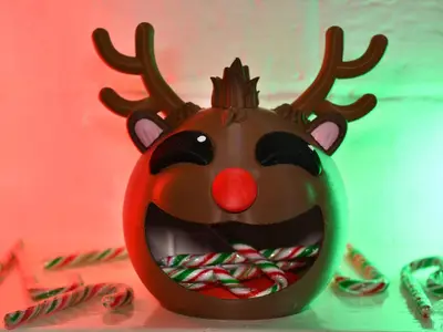 Festive Candy Bowl bauble, Snowman, rudolph