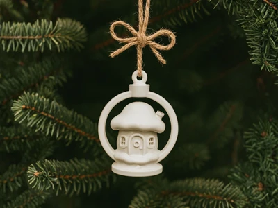 MUSHROOM HOUSE ORNAMENT / CHRISTMAS DECOR