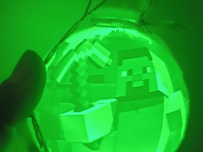 Minecraft lithophane ornament