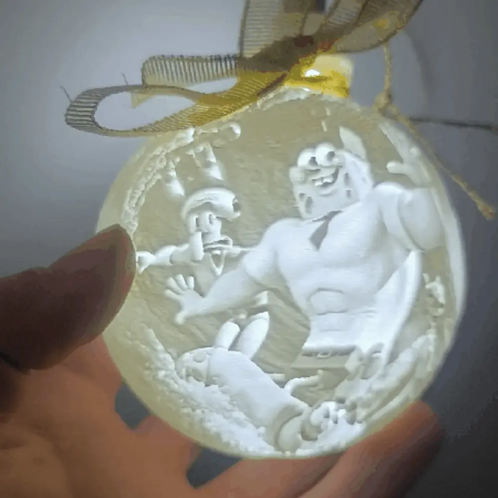 Sponge Bob lithophane Cristmas ornament