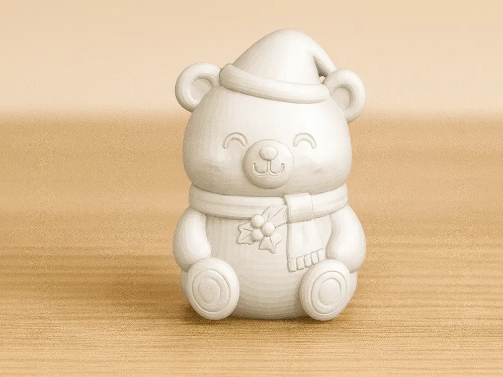 Christmas Bear – Cute Holiday 3D Figurine