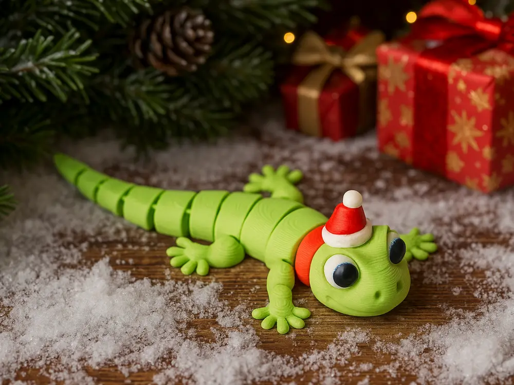 Flexi Christmas Lizard – Cute Poseable Holiday Toy