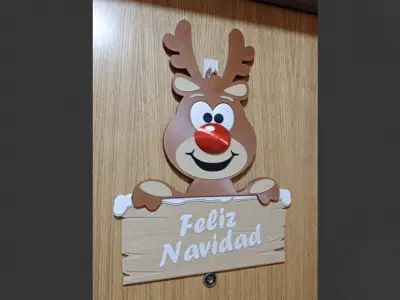 Reno Navideño con cartel editable(Feliz Navidad)