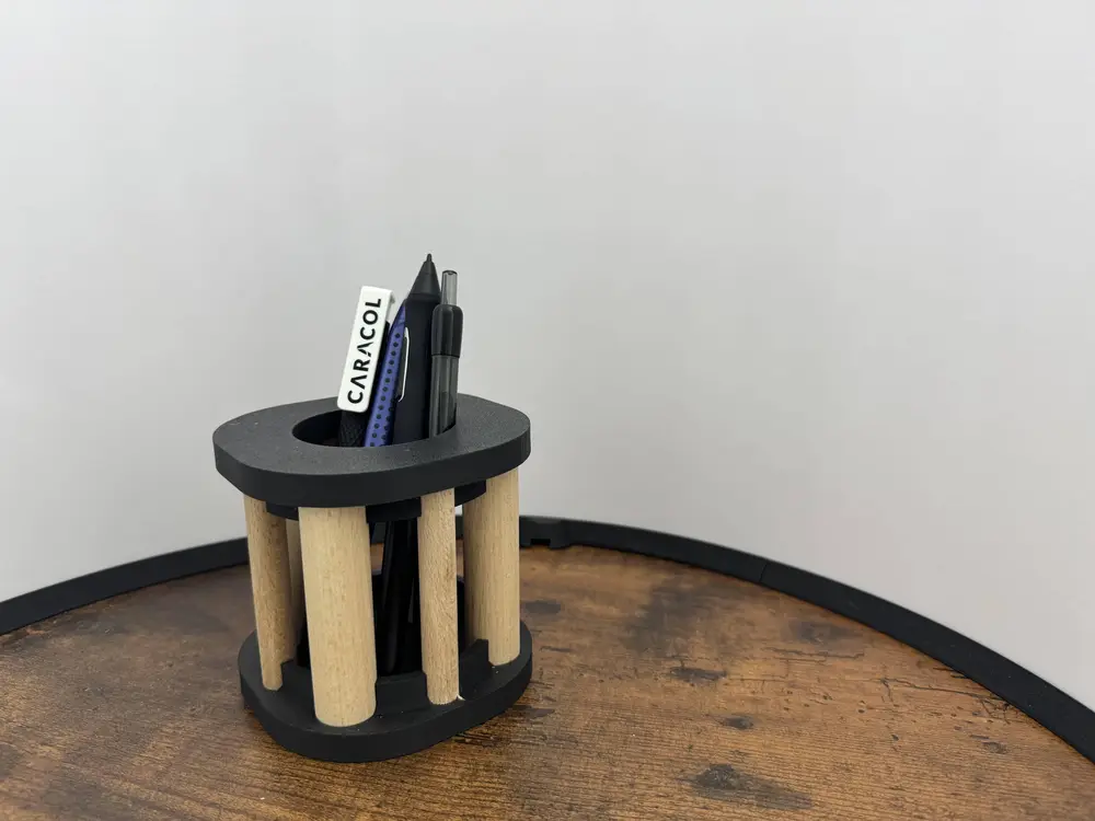 Modern Pen Holder – Wood & 3D Print Hybrid
