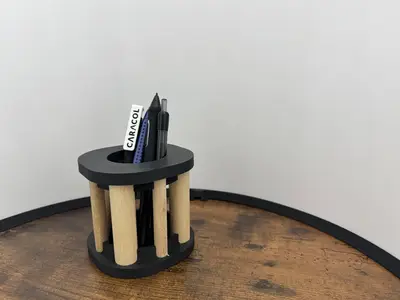Modern Pen Holder – Wood & 3D Print Hybrid