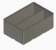 Gridfinity box, 2 by 3 by 7 (z) with two bins