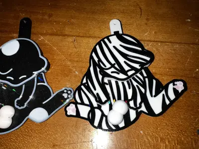 anti-stress cat keychain