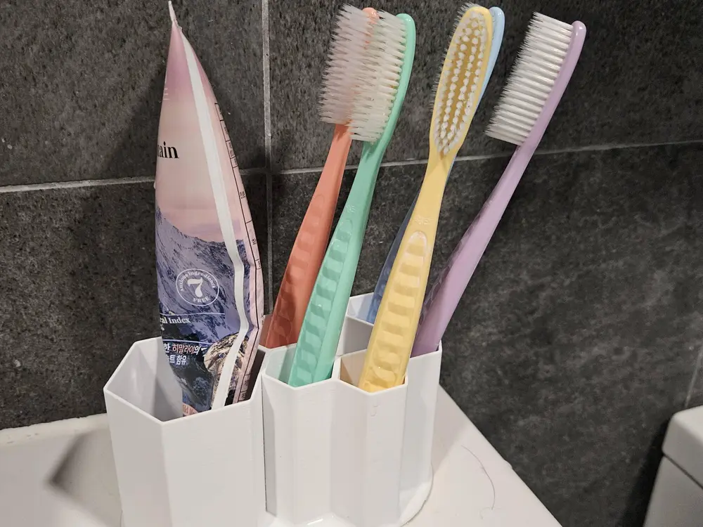 Toothbrush and toothpaste holder