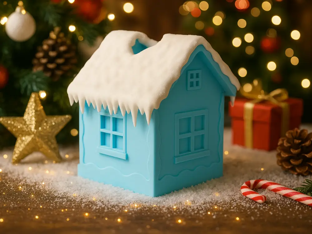 Snowy House Vase