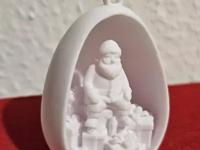 Santa on Gifts - Christmas Bauble