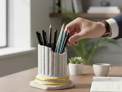 Roman Column Desk Organizer