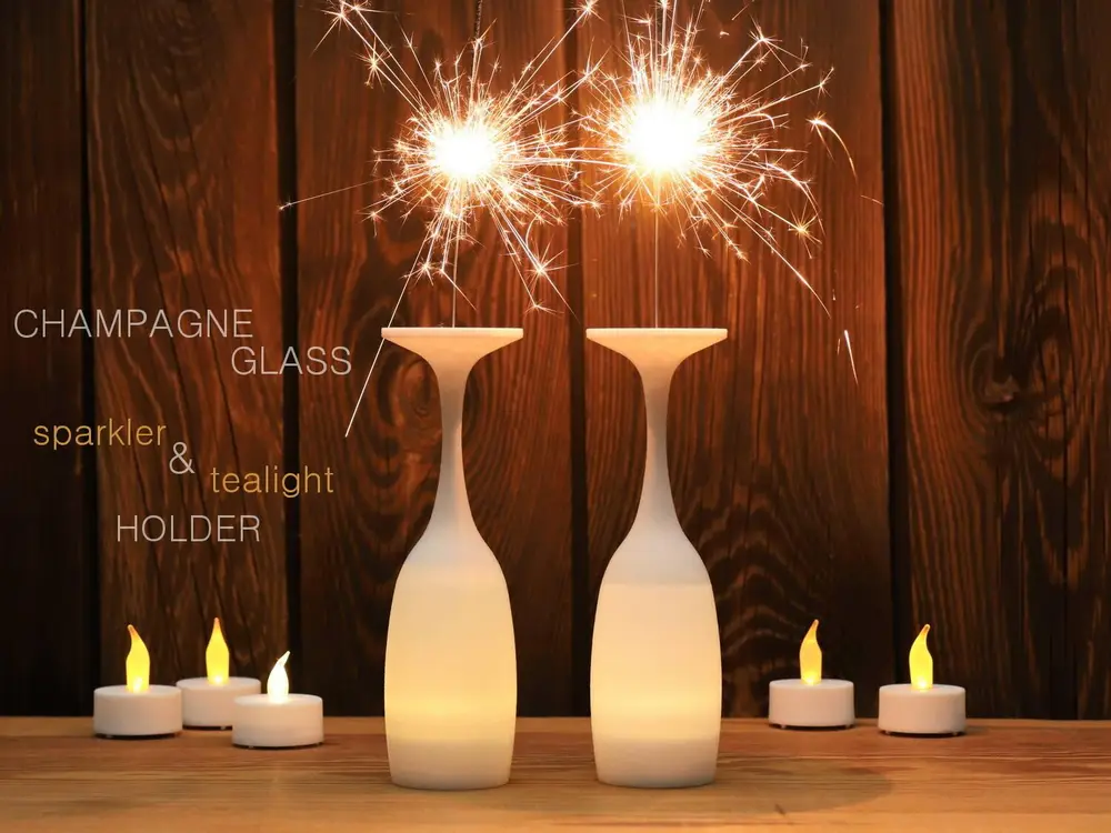 Champagne Glass Tealight & Sparkler Holder