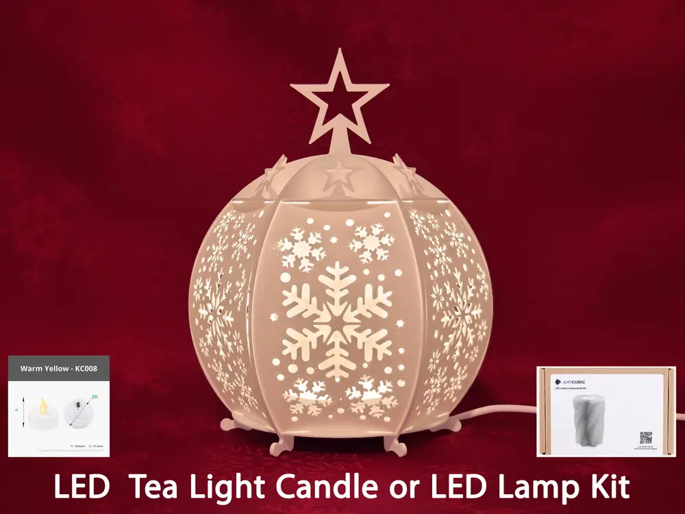 Winter snowball lantern - tea light or LED Lamp Creative Kit