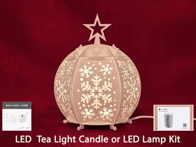 Winter snowball lantern - tea light or LED Lamp Creative Kit