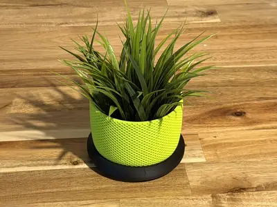 Modern Plant Pot w/Drip Tray(100mm Wide 70mm High)